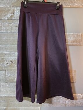 Azules Wide-Leg Stretch Pants - Plum